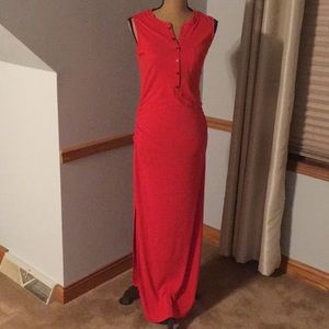 Athleta ribbed Henley maxi dress